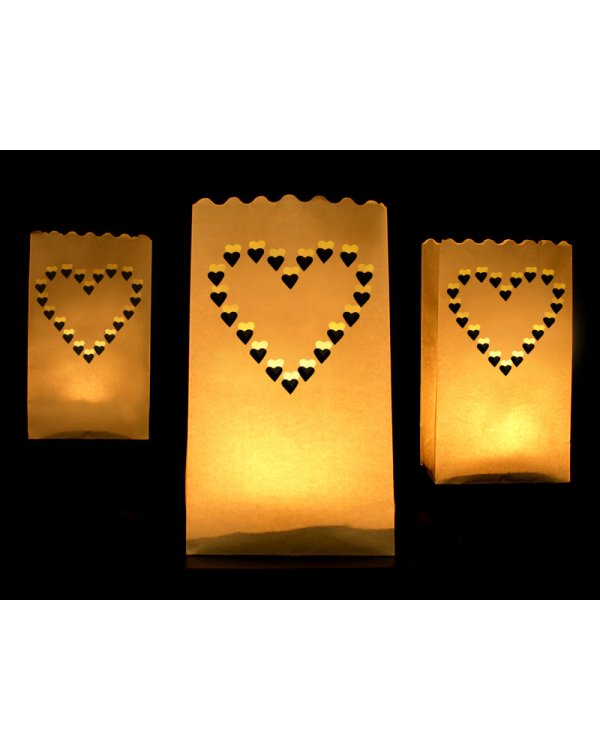 Lanterns, candle bags, 15 x 9 x 26cm (1 pkt / 10 pc.)