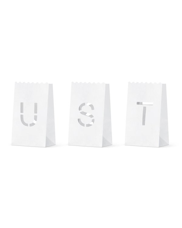 Lanterns, candles bags - Just Married, 11.5x19x7cm (1 pkt / 11 pc.)