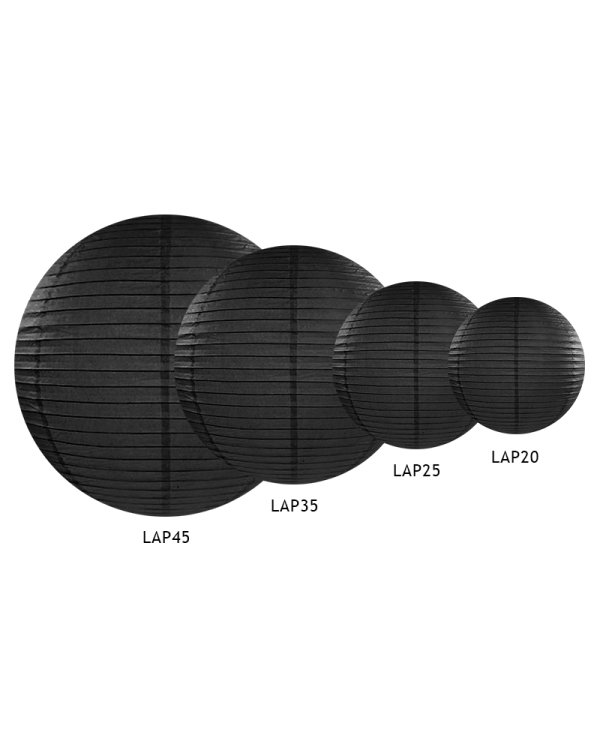 Paper lantern, black, 35cm
