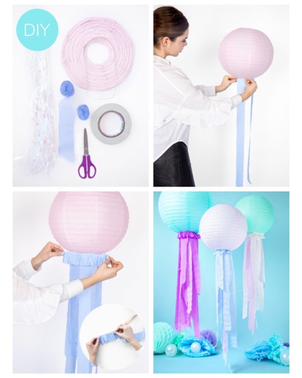 Paper lantern, light pink, 35cm