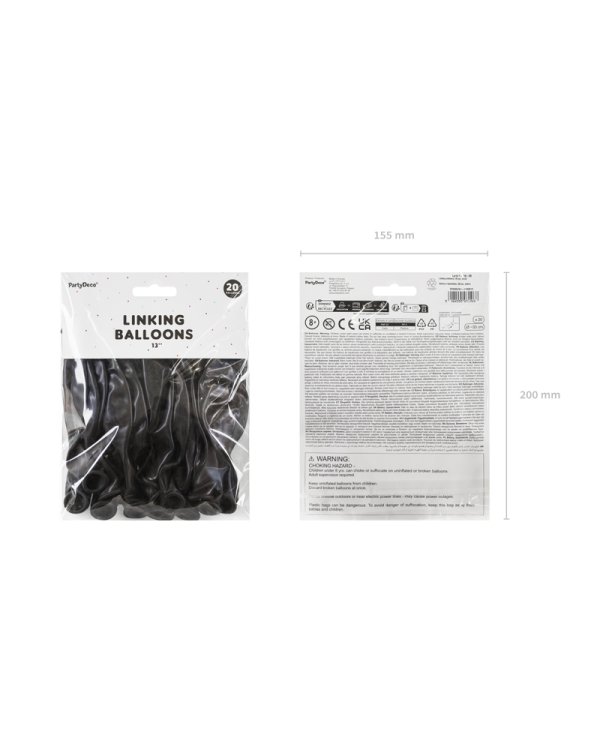 Linking balloons, 33 cm, black (1 pkt / 20 pc.)