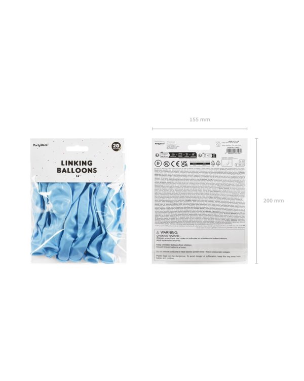 Linking balloons, 33 cm, light blue (1 pkt / 20 pc.)