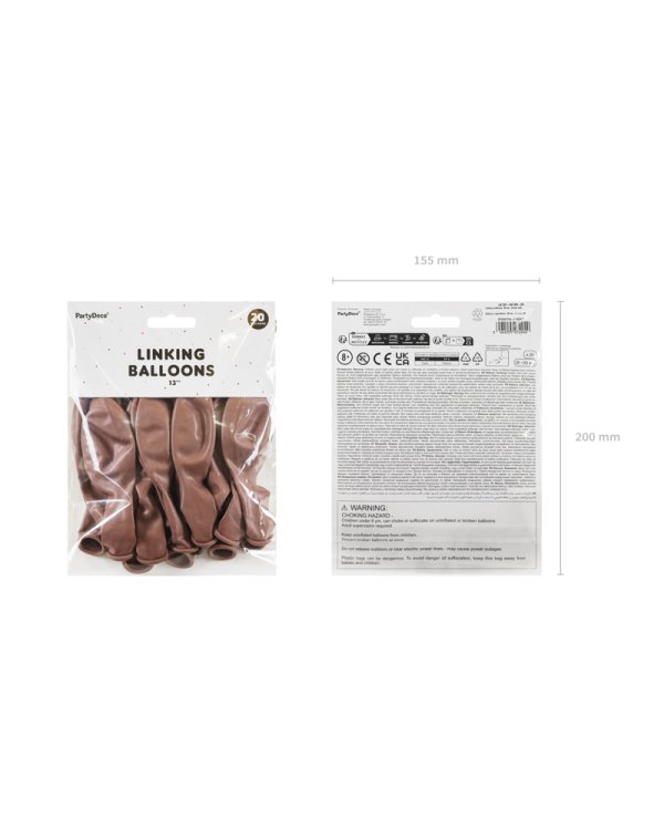 Linking balloons, 33 cm, dusty rose (1 pkt / 20 pc.)