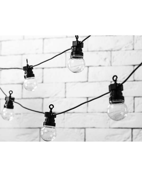 LED Festoon lights, black, 5m, doesn't contain UK plug