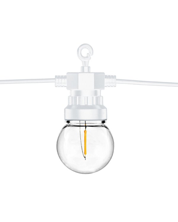 Festoon LED lights, white, 5m, doesn't contain UK plug