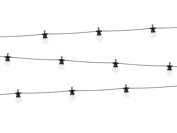 LED Festoon lights, black, 5m, doesn't contain UK plug