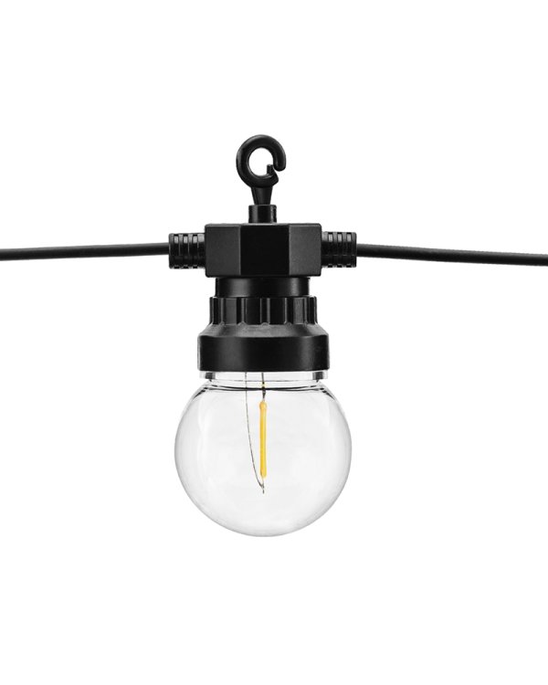 LED Festoon lights, black, 5m, doesn't contain UK plug