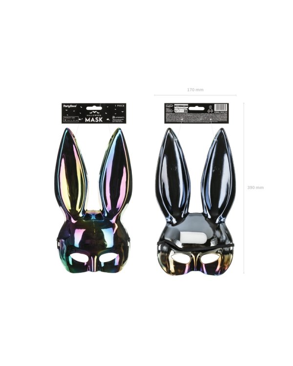 Bunny mask, 16.5x34cm, black