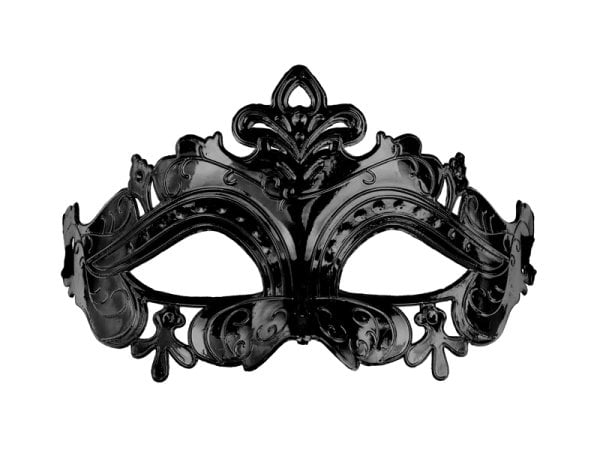 Carnival mask, 17x9 cm, black