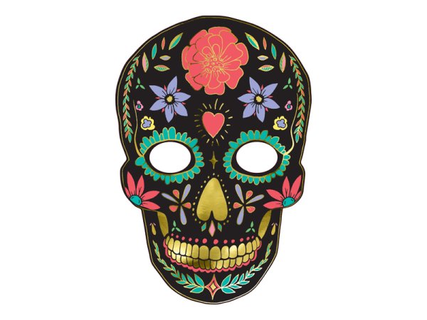 Mask Dia de Los Muertos, black, 19x28cm