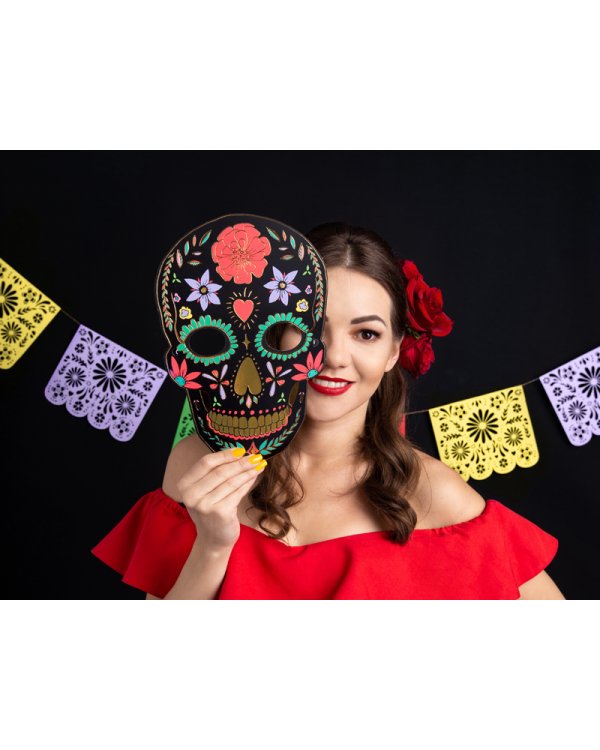 Mask Dia de Los Muertos, black, 19x28cm