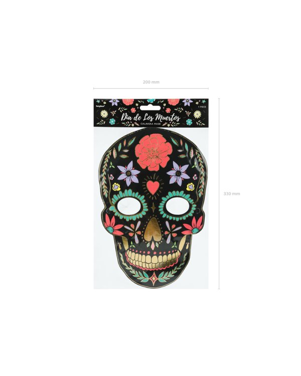 Mask Dia de Los Muertos, black, 19x28cm