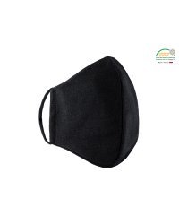 Hygienic cotton mask with silver ions, reusable, black, adult size