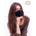Hygienic cotton mask with silver ions, reusable, black, adult size