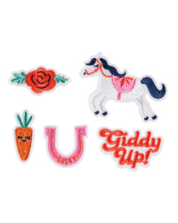 Iron on patches Giddy up, mix, 2-7x3.5-7 cm (1 pkt / 5 pc.)