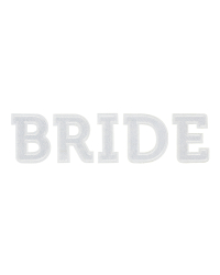 Iron on patch BRIDE, white, 24x6cm