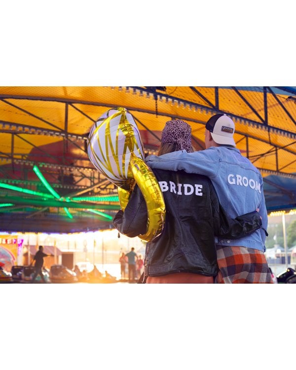 Iron on patch BRIDE, white, 24x6cm