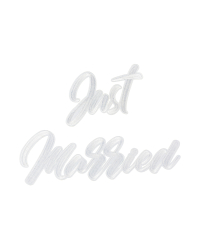 Iron on patch Just Married, white, 30x18cm