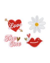 Iron on patches Love, mix,  5.5-6.5x3.5-4.5cm (1 pkt / 4 pc.)
