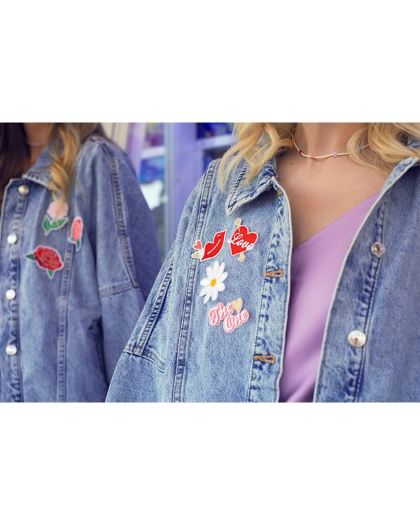 Iron on patches Love, mix,  5.5-6.5x3.5-4.5cm (1 pkt / 4 pc.)