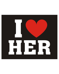 Shoe stickers I love her (1 pkt / 2 pc.)