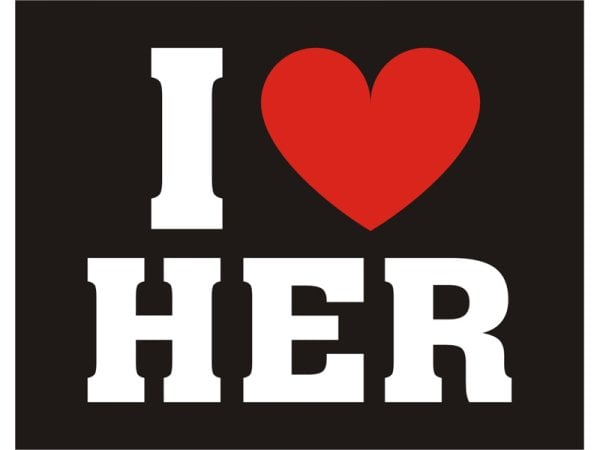 Shoe stickers I love her (1 pkt / 2 pc.)