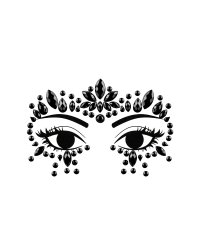 Face Decoration Crystals, black, 15x9cm
