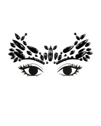 Face Decoration Crystals, black, 14.5x5.5cm