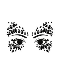 Face Decoration Crystals, black, 15x9cm