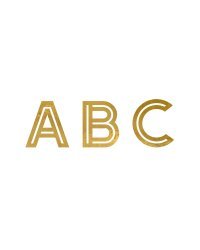 Alphabet glass stickers, gold (1 pkt / 6 pc.)