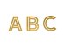 Alphabet glass stickers, gold (1 pkt / 6 pc.)