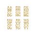 Alphabet glass stickers, gold (1 pkt / 6 pc.)