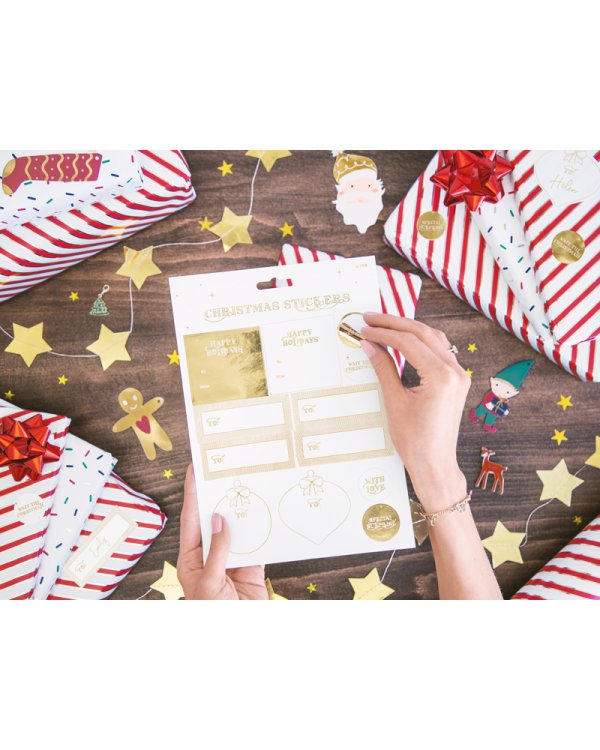 Christmas stickers, gold