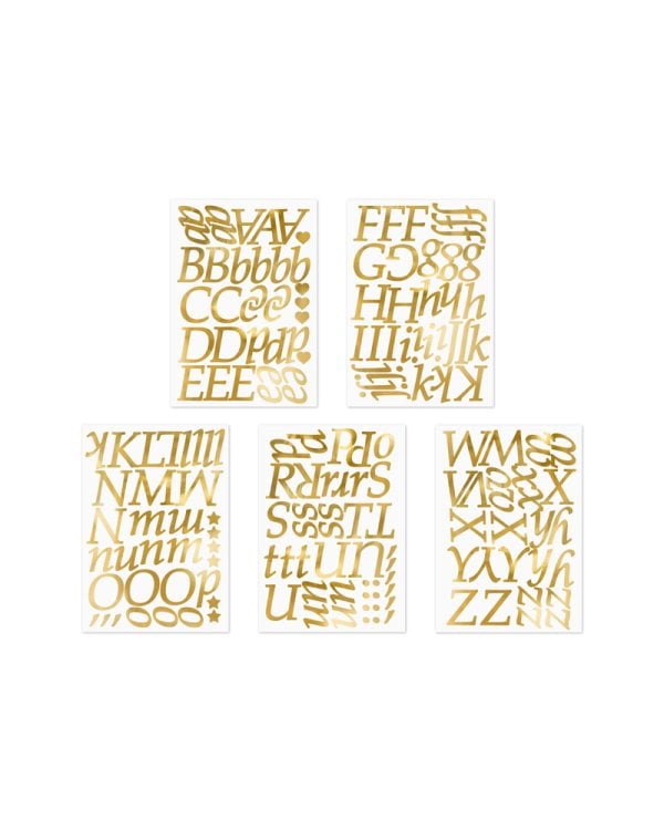 Letter Stickers, gold