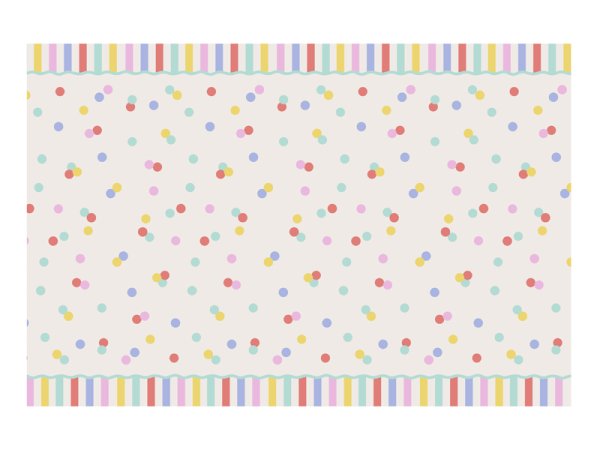 Paper tablecloth Confetti, mix, 180x120 cm