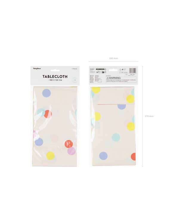 Paper tablecloth Confetti, mix, 180x120 cm