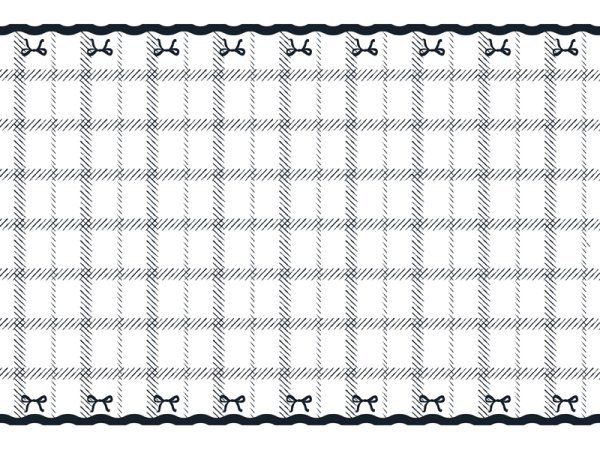 Tablecloth with bows, color mix, 180x120 cm