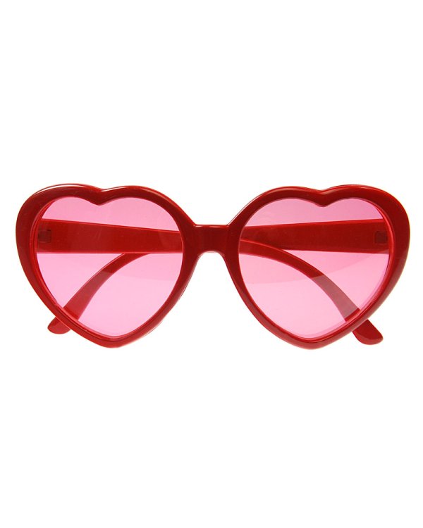 Glasses Hearts, red