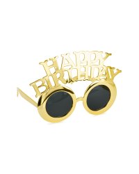 Glasses Happy Birthday, 16.5x11.5 cm, cold gold