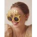 Glasses Happy Birthday, 16.5x11.5 cm, cold gold