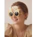 Glasses Happy Birthday, 16.5x11.5 cm, cold gold