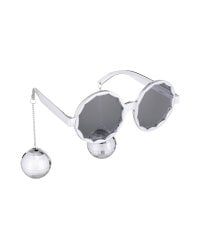 Glasses Disco balls, 16x6.5 cm, silver
