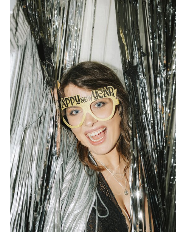 Дополнительное изображение книги «Glasses Happy New Year, 17.5x8.5 cm, black-gold (1 pkt / 3 pc.)»