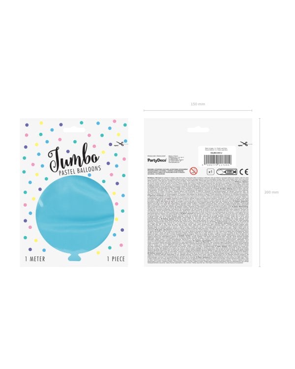 Round Balloon 1m, Pastel Light Blue
