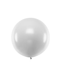 Round balloon 1 m, Metallic Silver Snow