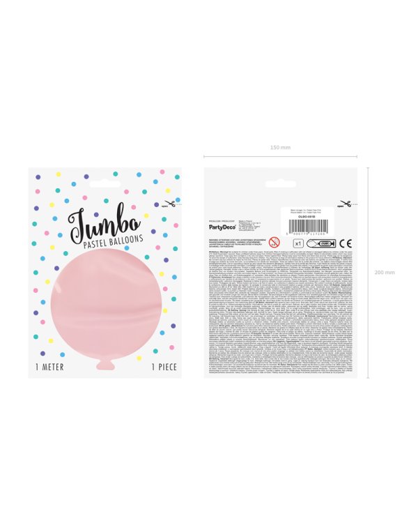 Round Ballon 1m, Pastel Pale Pink
