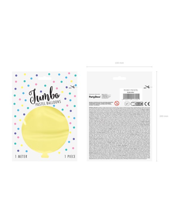 Round Balloon 1m, Pastel Light Yellow