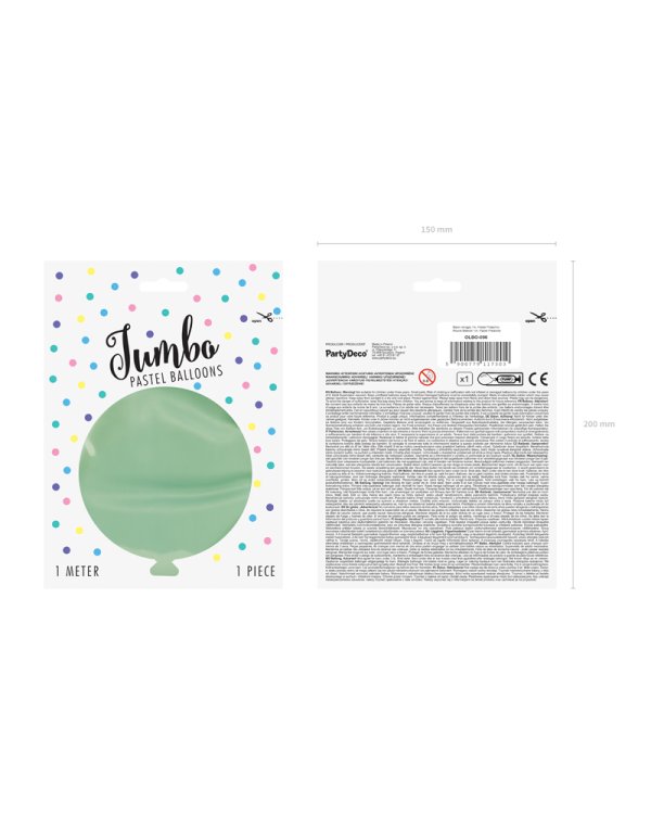 Round Balloon 1m, Pastel Pistachio