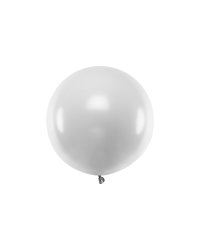 Round balloon 60 cm, Metallic Silver Snow