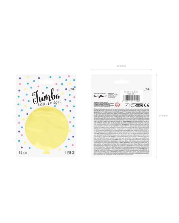 Round Balloon 60cm, Pastel Light Yellow